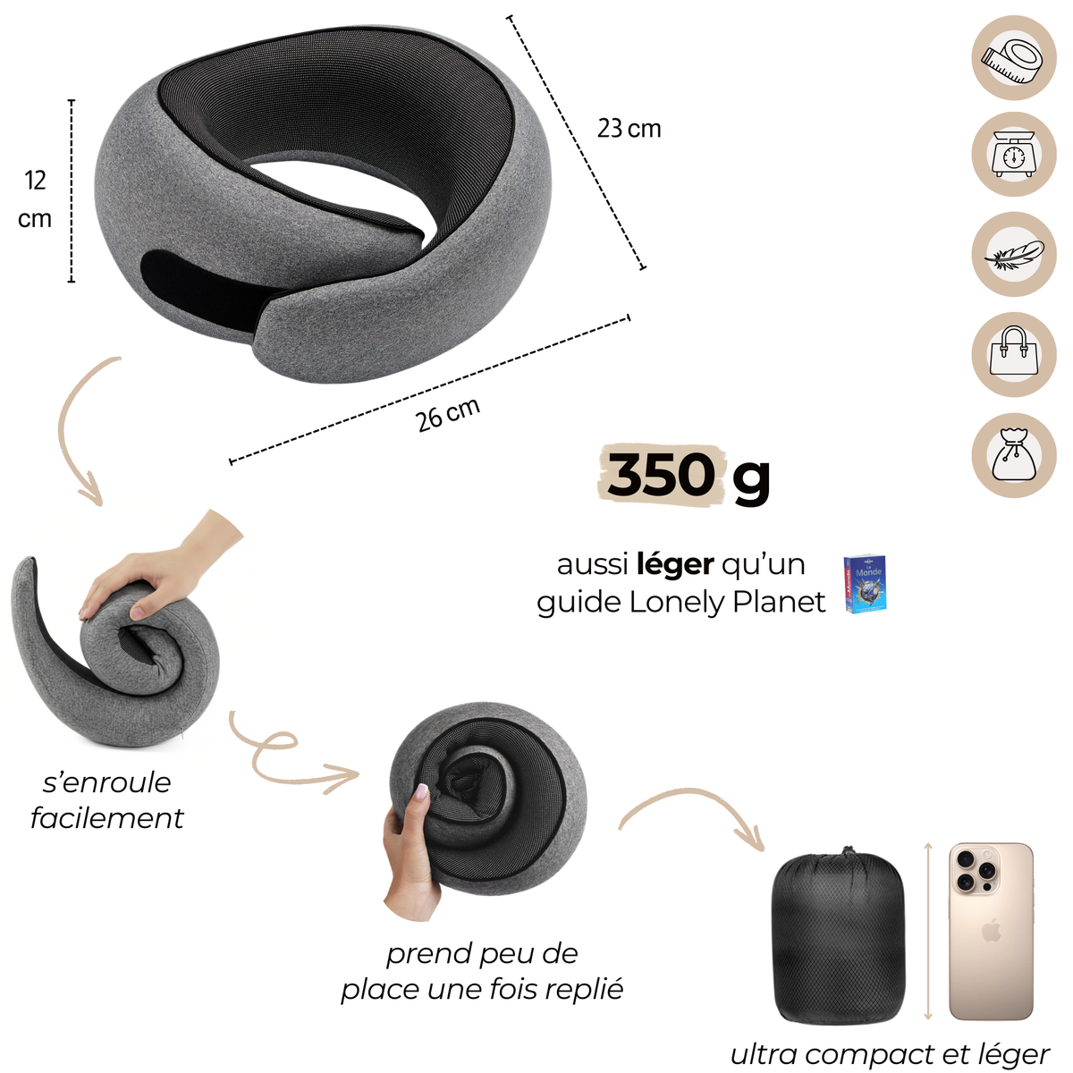 Coussin de voyage confort absolu